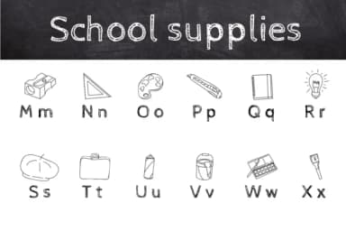 School Supplies by Chonada — Dingbats Font — thumbnail 3