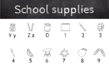 School Supplies by Chonada — Dingbats Font — thumbnail 4