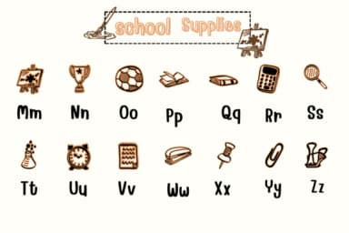School Supplies by PraewDesigns — Dingbats Font — thumbnail 3