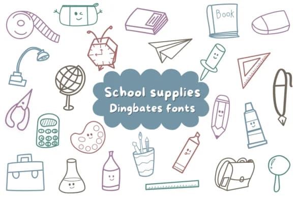 School Supplies by Natchuta — Dingbats Font
