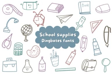 School Supplies by Natchuta — Dingbats Font — thumbnail 1