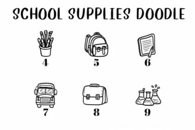 School Supplies Doodle by CHANOK — Dingbats Font — thumbnail 4