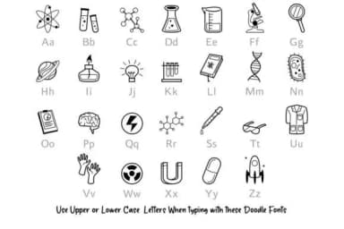 Science Doodle by digitalplannerland — Dingbats Font — thumbnail 2