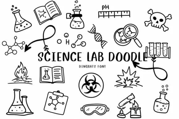 Science Lab Doodle by CHANOK — Dingbats Font