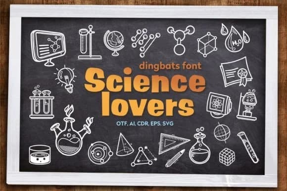 Science Lovers by Onoborgol — Dingbats Font