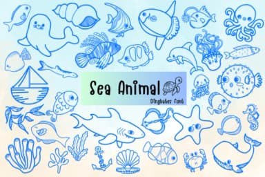 Sea Animal by Chonada — Dingbats Font — thumbnail 1