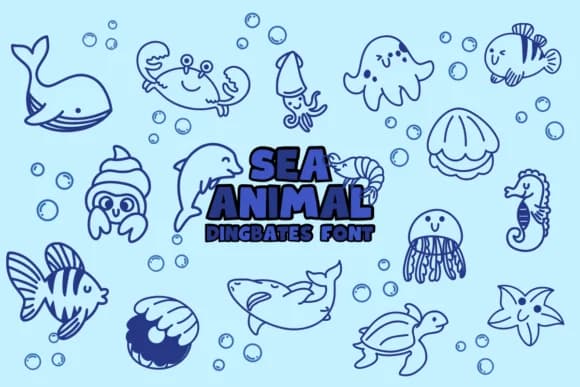 Sea Animal by Chonada — Dingbats Font