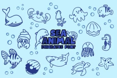 Sea Animal by Chonada — Dingbats Font — thumbnail 1
