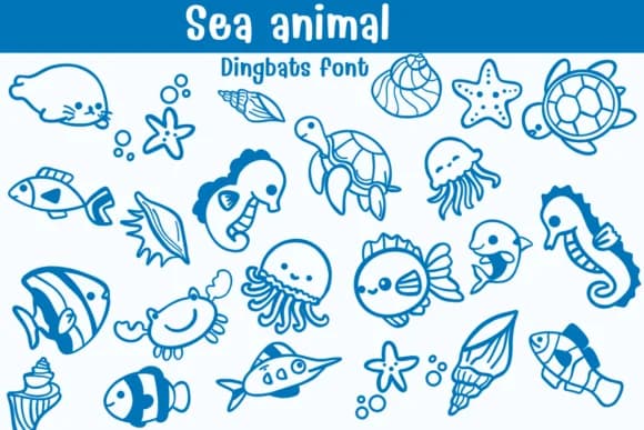 Sea Animal by Sontaya — Dingbats Font