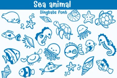 Sea Animal by Sontaya — Dingbats Font — thumbnail 1