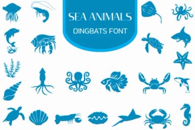 Sea Animals by Heartcraft Atelier — Dingbats Font — thumbnail 1