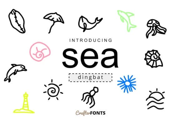 Sea Doodle Font by CrafterFonts — Dingbats Font