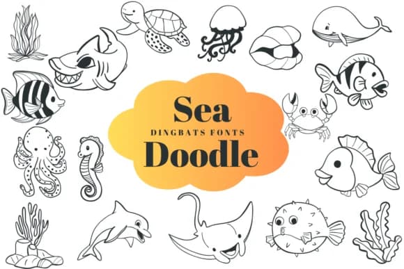 Sea Doodle by Suphitchaya — Dingbats Font