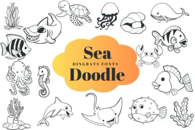 Sea Doodle by Suphitchaya — Dingbats Font — thumbnail 1