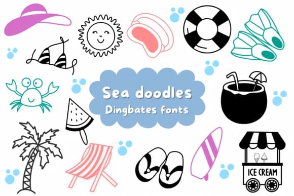 Sea Doodles by Natchuta — Dingbats Font