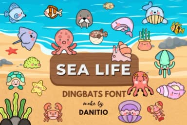 Sea Life by danita.kukkai — Dingbats Font — thumbnail 1
