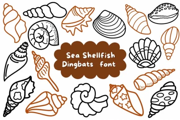 Sea Shellfish by Natchuta — Dingbats Font