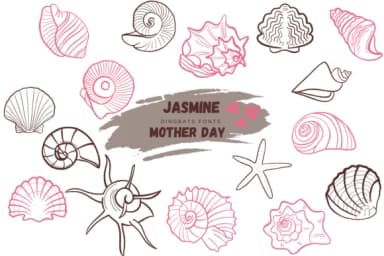 Seashell Doodle by Suphitchaya — Dingbats Font — thumbnail 1