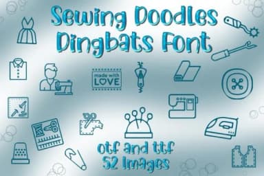 Sewing Doodles by Mary Kay's Magic — Dingbats Font — thumbnail 1