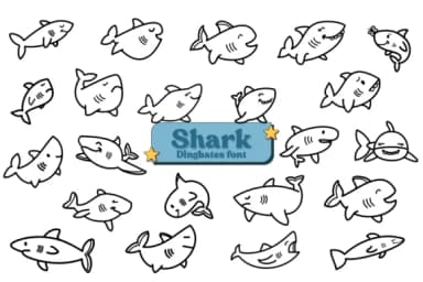 Shark by Chonada — Dingbats Font — thumbnail 1