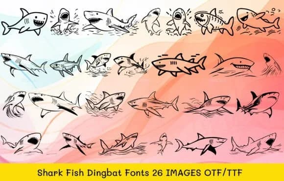 Shark Fish by MOMAT THIRTYONE — Dingbats Font