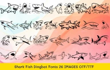 Shark Fish by MOMAT THIRTYONE — Dingbats Font — thumbnail 1