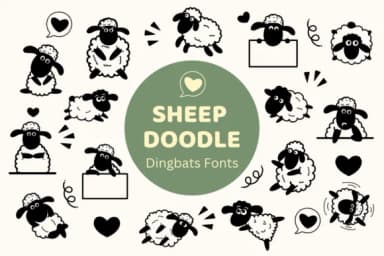 Sheep Doodle by Nun Sukhwan — Dingbats Font — thumbnail 1