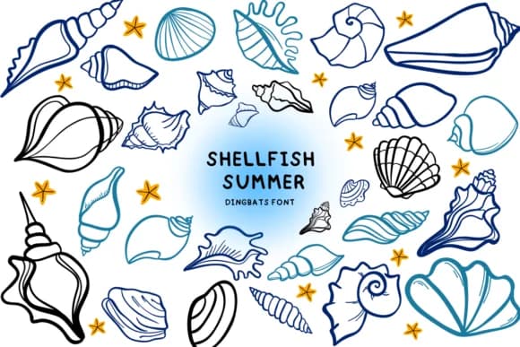 Shellfish Summer by Bee piyanuch — Dingbats Font