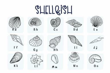 Shellfish by Sirinart — Dingbats Font — thumbnail 2