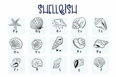 Shellfish by Sirinart — Dingbats Font — thumbnail 3