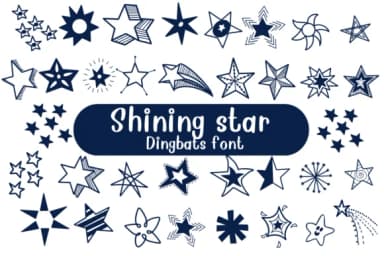 Shining Star by Nongyao — Dingbats Font — thumbnail 1