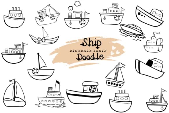 Ship Doodle by Suphitchaya — Dingbats Font
