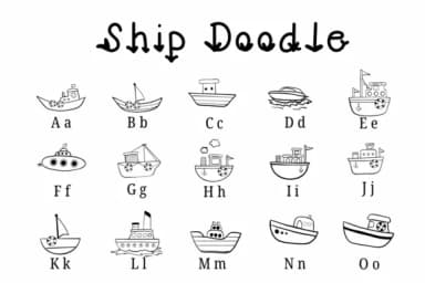 Ship Doodle by Suphitchaya — Dingbats Font — thumbnail 2
