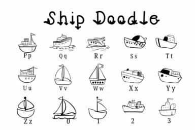 Ship Doodle by Suphitchaya — Dingbats Font — thumbnail 3