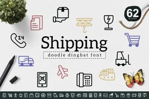 Shipping by YandiDesigns — Dingbats Font