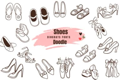 Shoes Doodle by Suphitchaya — Dingbats Font — thumbnail 1