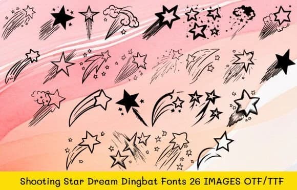 Shooting Star Dream by MOMAT THIRTYONE — Dingbats Font