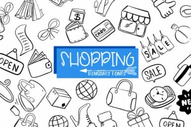 Shopping by Sirinart — Dingbats Font — thumbnail 1