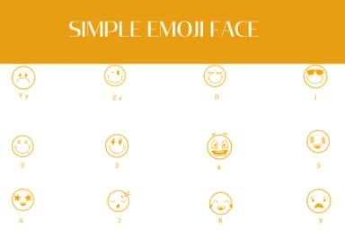 Simple Emoji Faces by Heartcraft Atelier — Dingbats Font — thumbnail 3