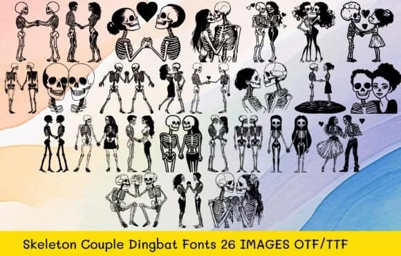 Skeleton Couple by MOMAT THIRTYONE — Dingbats Font