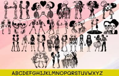 Skeleton Couple by MOMAT THIRTYONE — Dingbats Font — thumbnail 2