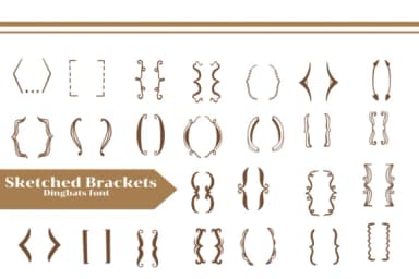 Sketched Brackets by Apiwat Type — Dingbats Font — thumbnail 1