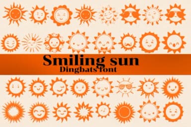 Smiling Sun by Nongyao — Dingbats Font — thumbnail 1