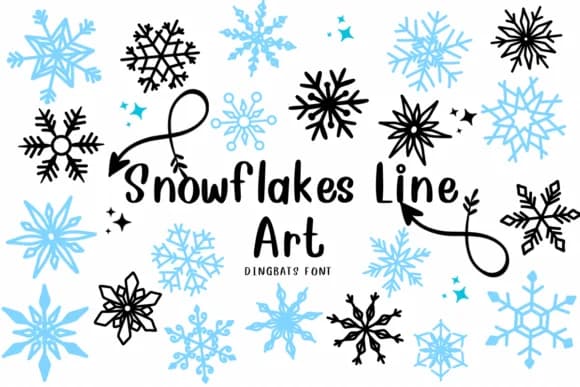 Snowflakes Line Art by CHANOK — Dingbats Font