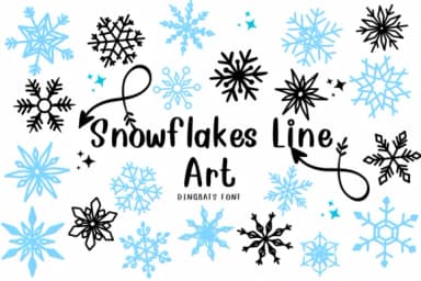 Snowflakes Line Art by CHANOK — Dingbats Font — thumbnail 1