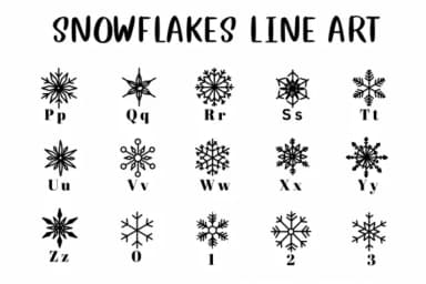 Snowflakes Line Art by CHANOK — Dingbats Font — thumbnail 3