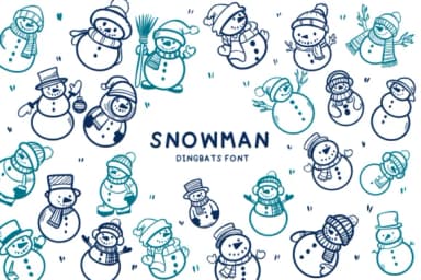 Snowman by Bee piyanuch — Dingbats Font — thumbnail 1