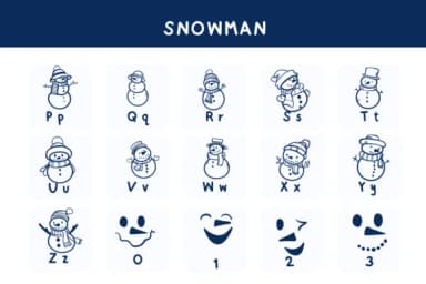 Snowman by Bee piyanuch — Dingbats Font — thumbnail 3