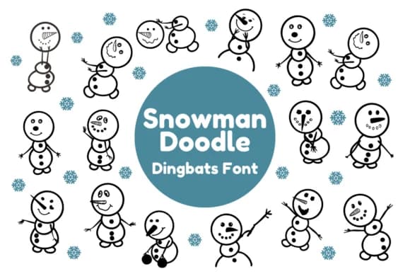 Snowman Doodle by Nun Sukhwan — Dingbats Font