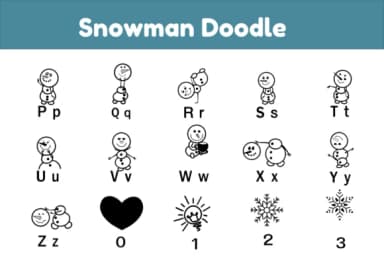 Snowman Doodle by Nun Sukhwan — Dingbats Font — thumbnail 3
